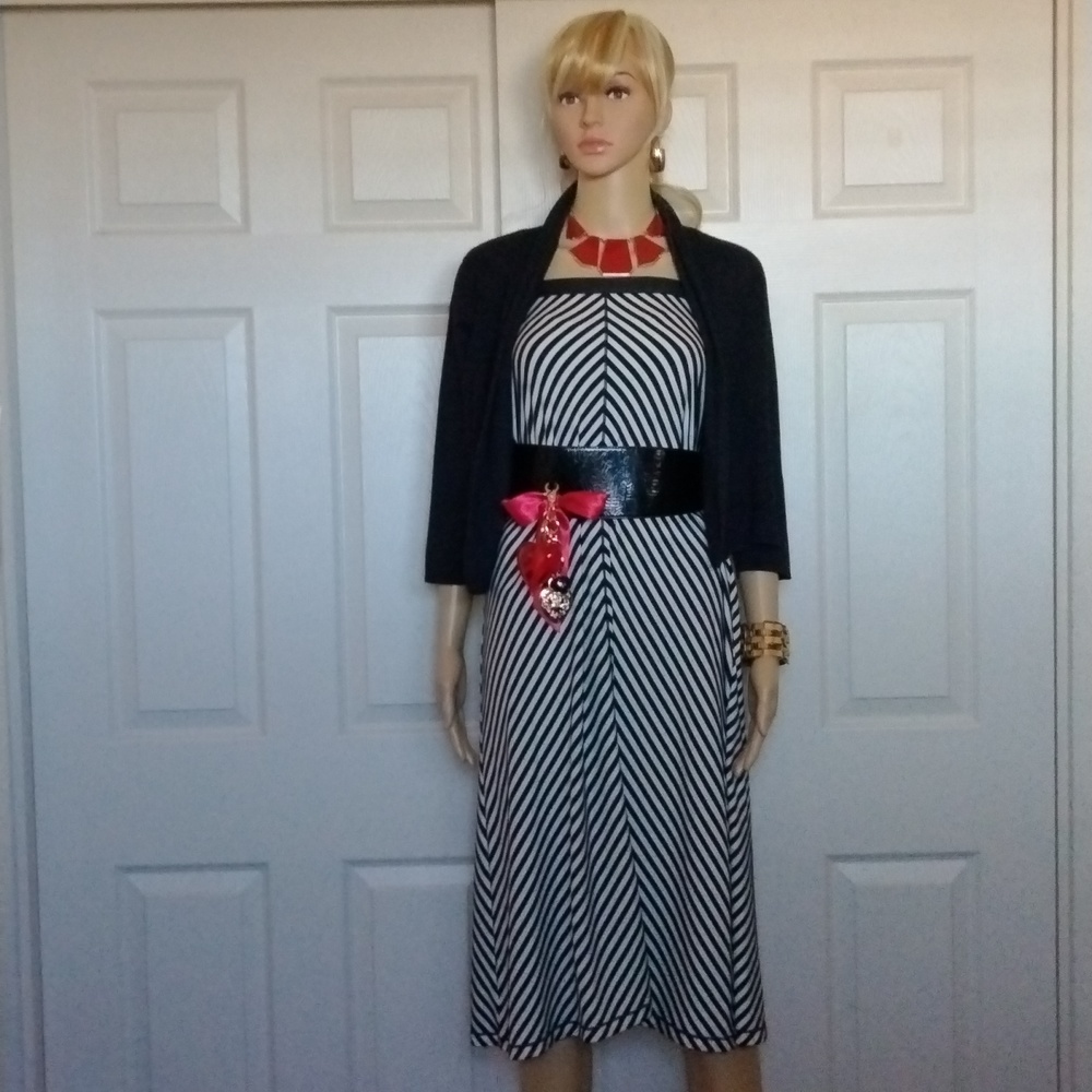 Max Studio convertible skirt and INC embellished cropped jacket
